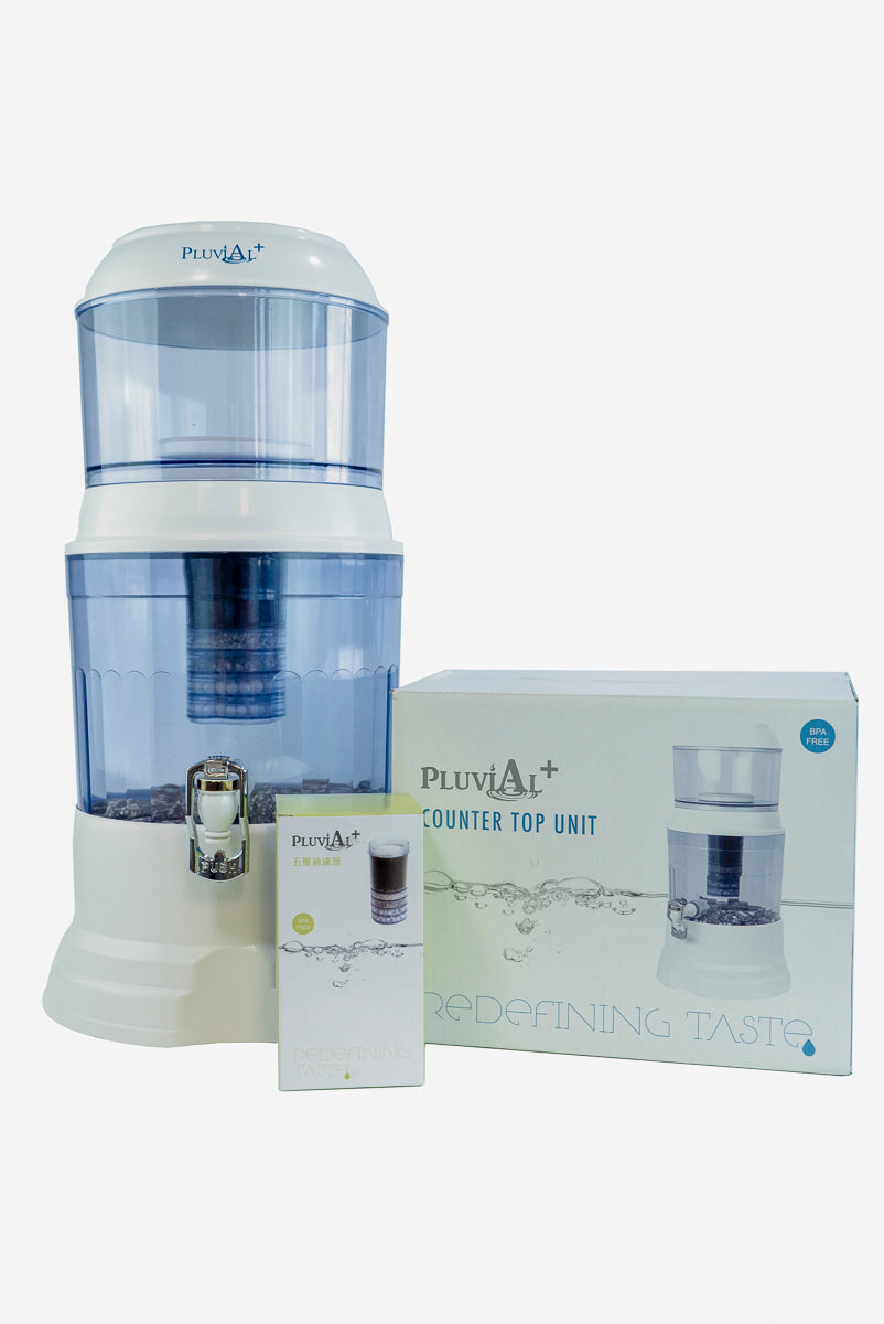 Pluvial+ Mineral Water Filter (both Countertop and Dispenser setups included)